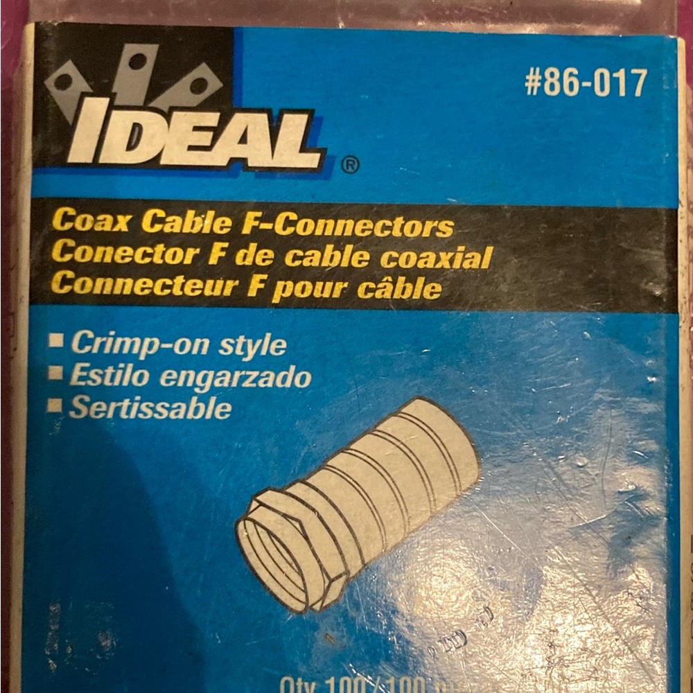 M RG-6 F Hex Crimp F Connector 86-017 - 35-Pk